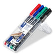 EAN 4007817308431 - Staedtler Lumocolor 313 WP4 marcador permanente Negro, Azul, Verde, Rojo 4 pieza(s) imagen 1