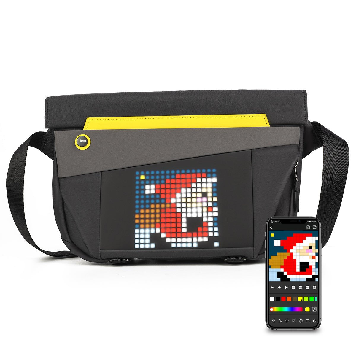 Divoom: Bolso Bandolera Slingbag-V Pixel Art Led - Negro