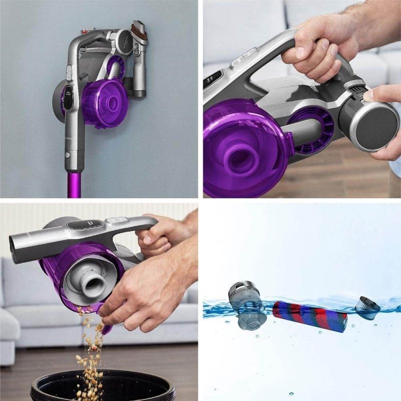 Aspiradora Jimmy Jv85 Pro 2 En 1 Batería Secar Hepa Sin Bolsa 600 W Gris, Violeta