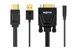 Approx Adaptador Hdmi A Vga Appc22 Con Salida De Audio 3.5mm Resolucion 1920x1080 60hz Transmite Audio Y VaDeo Simultaneamente