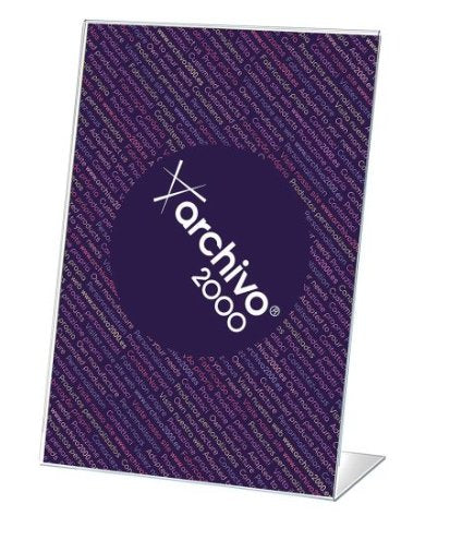 Archivo 2000 Expositor Sobremesa En Forma De L Din A4 Vertical 95x210x305 Mm Cristal Transparente