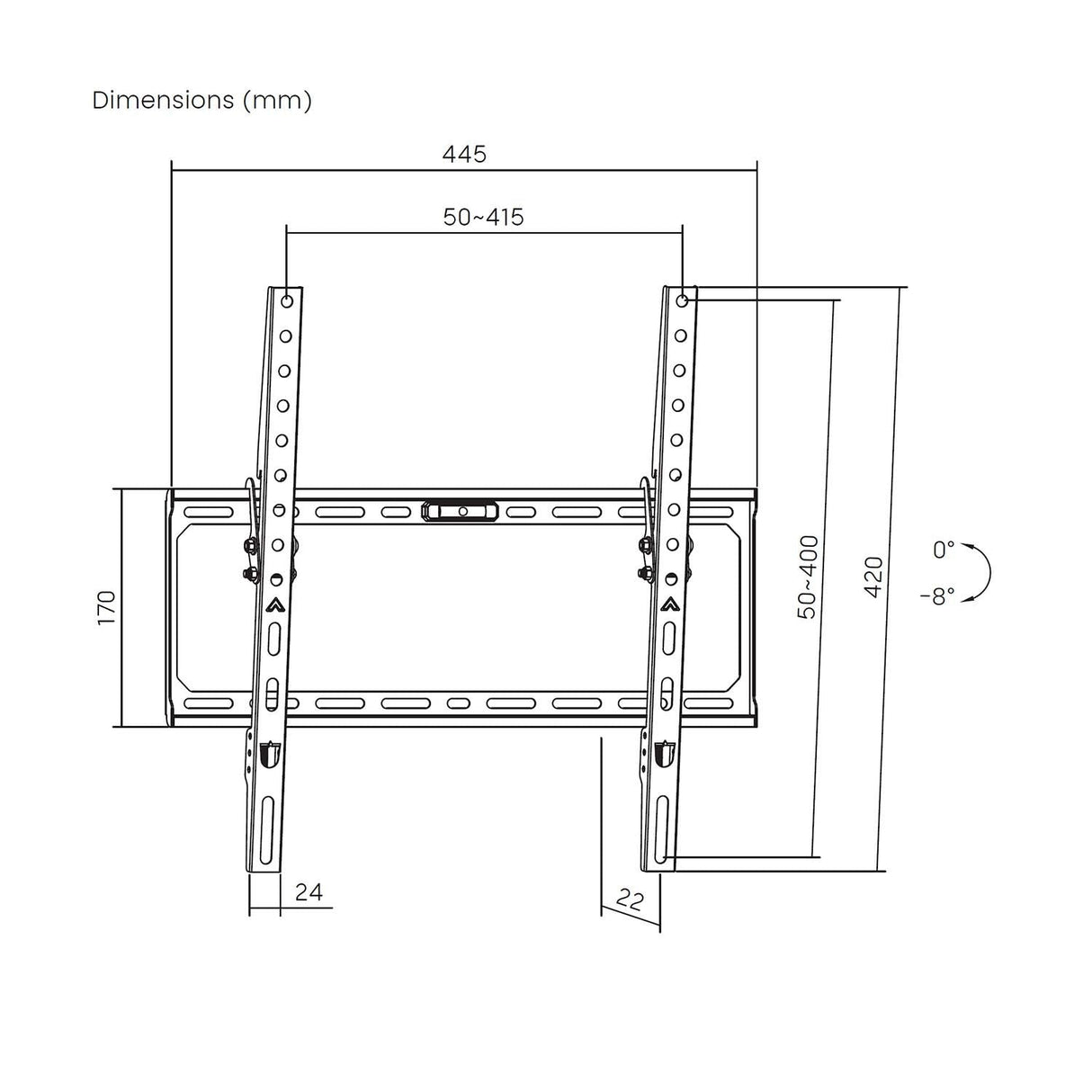 Aisens Soporte Eco Inclinable Para Monitor/Tv 45kg De 32-75, Negro