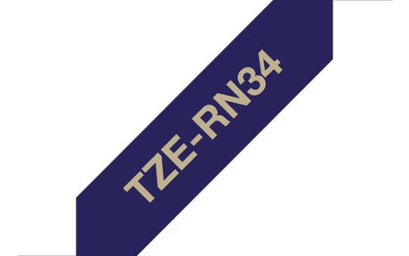 EAN 4977766770439 - Brother TZE-RN34 cinta para impresora de etiquetas Oro sobre azul marino imagen 1