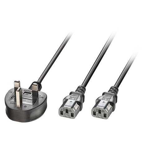 EAN 4002888303712 - Lindy 30371 cable de transmisión Negro 2,5 m Acoplador C13 2 x imagen 1
