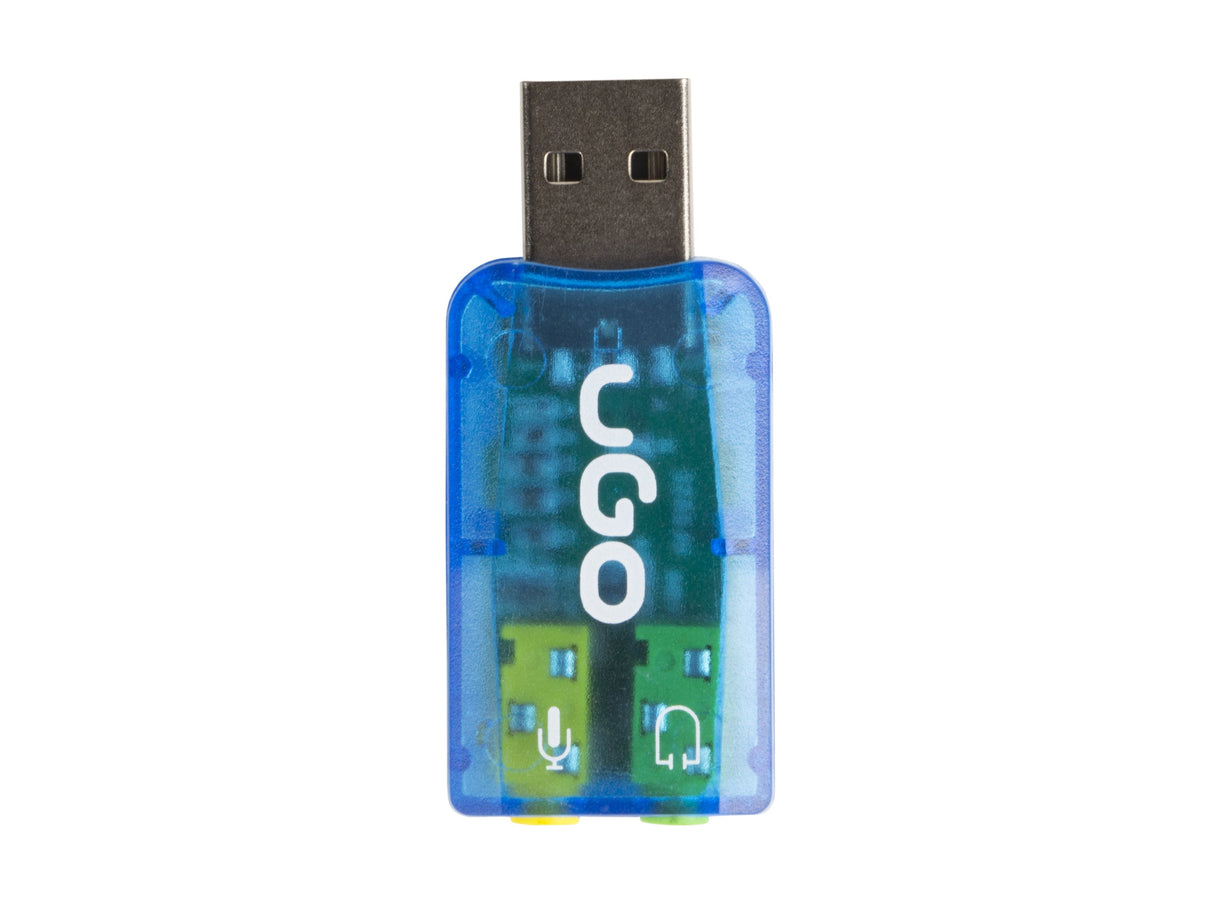 Ugo Tarjeta De Sonido Externa Ukd-1085 Usb  5.1 Entradas De Microfono Y Auriculares