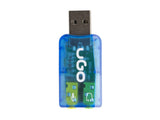 Ugo Tarjeta De Sonido Externa Ukd-1085 Usb  5.1 Entradas De Microfono Y Auriculares