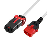 Cable Extension C13 A C14  1 M Blanco Iec Lock Dual Locking Pc3607 Act