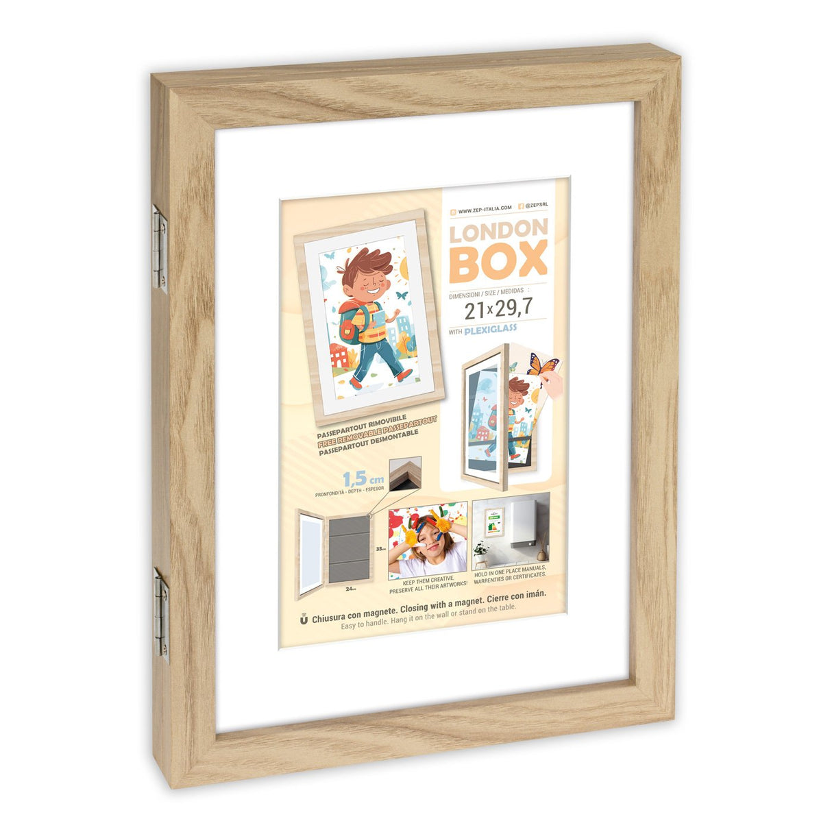 Zep London Box Natural     Mrn82 Holz Rahmen Innenmass  14x21,5cm