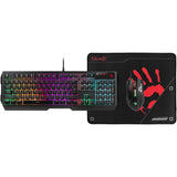 A4tech Bloody Usb B1700 B140n +Es7 + Bp-50m Usb Esports Negro Usb Set Keyboard+Mouse+Pad (En)