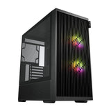 Caja Atx Fsp M330 Cristal Templado Frontal Mesh 4 Ventiladores Disipador Max 185mm Gpu Max 400mm Neg