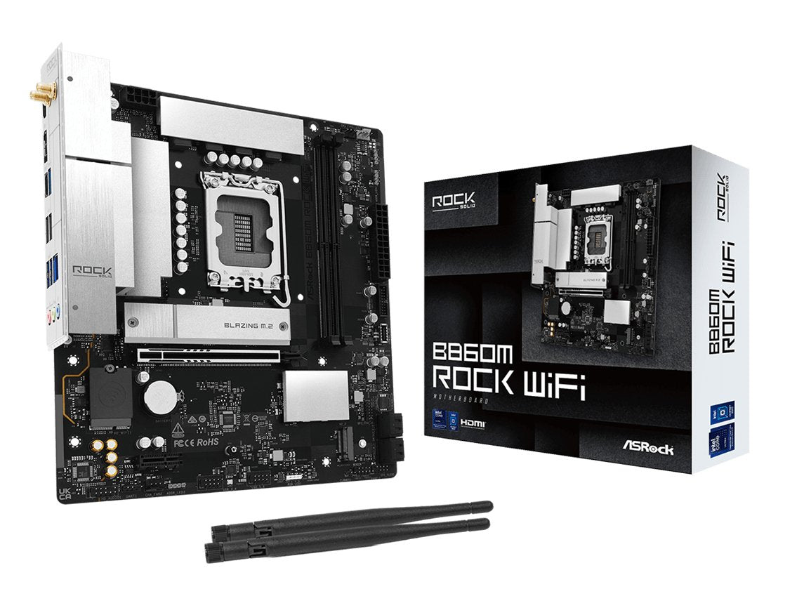 Placa Base  Asrock B860m Rock Wifi 1851 Matx Hdmi Dp Ddr5