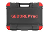 Gedore Juego De Llaves De Vaso Rojas 1/4" + 1/2", 232 Piezas, Juego De Herramientas Rojo/Negro, Con 2 Carracas Reversibles