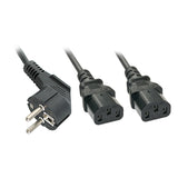Lindy 30048 Cable Alimentación Cee7/14 Schuko A 2x Iec C13 Y-Cable Negro