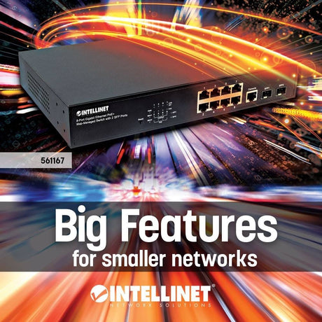 EAN 0766623561167 - Intellinet 561167 switch Gestionado Gigabit Ethernet (10/100/1000) Energía sobre Ethernet (PoE) Negro imagen 2