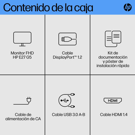EAN 0196786297373 - HP E27 G5 FHD Monitor pantalla para PC 68,6 cm (27") 1920 x 1080 Pixeles Full HD LCD Negro imagen 5