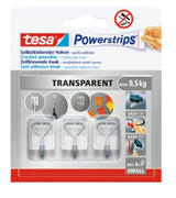 Tesa Powermrips Draht Haken 0.5kg Selbmklebend Transparentee