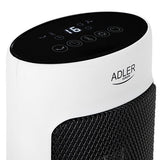Adler Ad 7738 Tower Fan Ceramic Heater With Timer, Led, 2 Heating Powers: 1400w-2000w, White Black