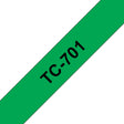 EAN 4977766050623 - Brother TC-701 cinta para impresora de etiquetas Negro sobre verde imagen 1