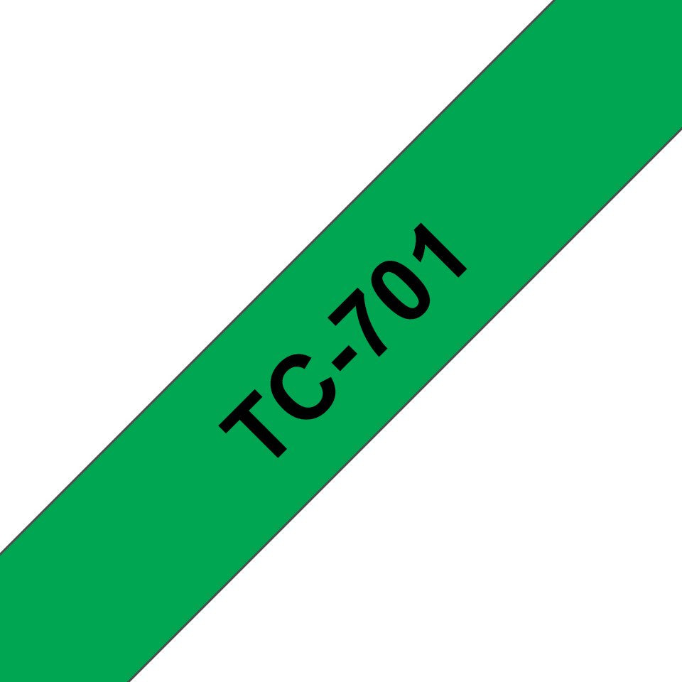 EAN 4977766050623 - Brother TC-701 cinta para impresora de etiquetas Negro sobre verde imagen 1
