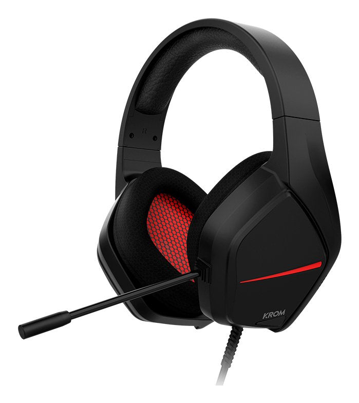Auricular Krom Kopa Move  Gamng Estereo Negro Rojo