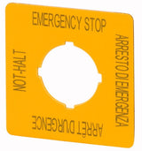 Eaton M22-Xyk11 Schild Not-Halt 121373 50x50mm Amarillo De En Fr It 121373