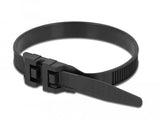 Delock 18891 Presilla Brida Reutilizable Nylon Negro 10 Pieza(S), Atacables  Negro, Brida Reutilizable, Nylon, Negro, V2, -40 - 85 °C, 100 Cm