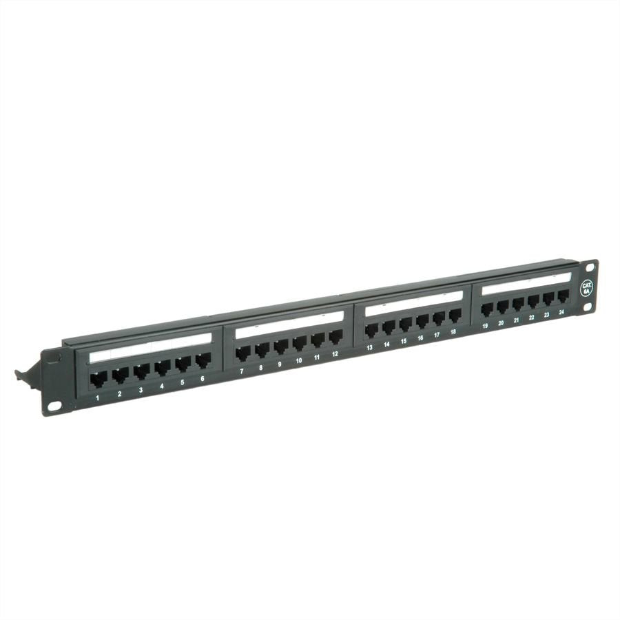 Kat.6a Class Ea 48,26cm 19pulgadas-Patchpanel 24 P Sin Apantallar Negro