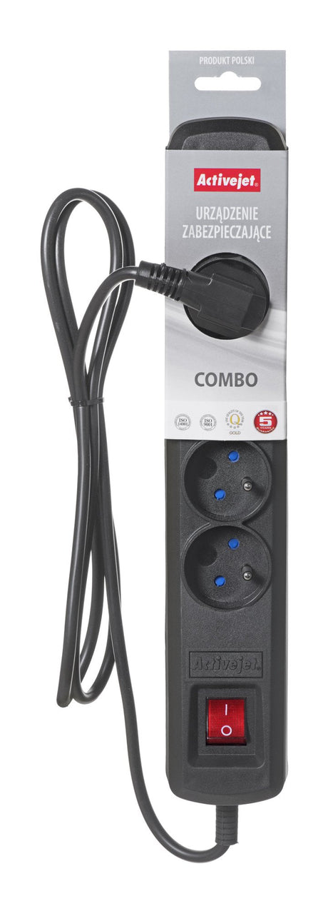 EAN 5901443113379 - Activejet ACP-5GN 5M CZ base múltiple 5 salidas AC Interior Negro imagen 4