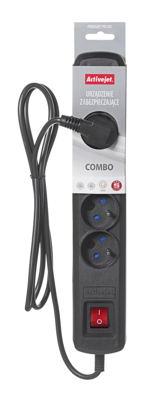EAN 5901443113362 - Activejet ACP-5GN 3M CZ base múltiple 5 salidas AC Interior Negro imagen 4