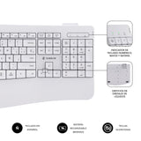 Combo Teclado Raton Subblim Prowave Inalamb Ergo Blanco