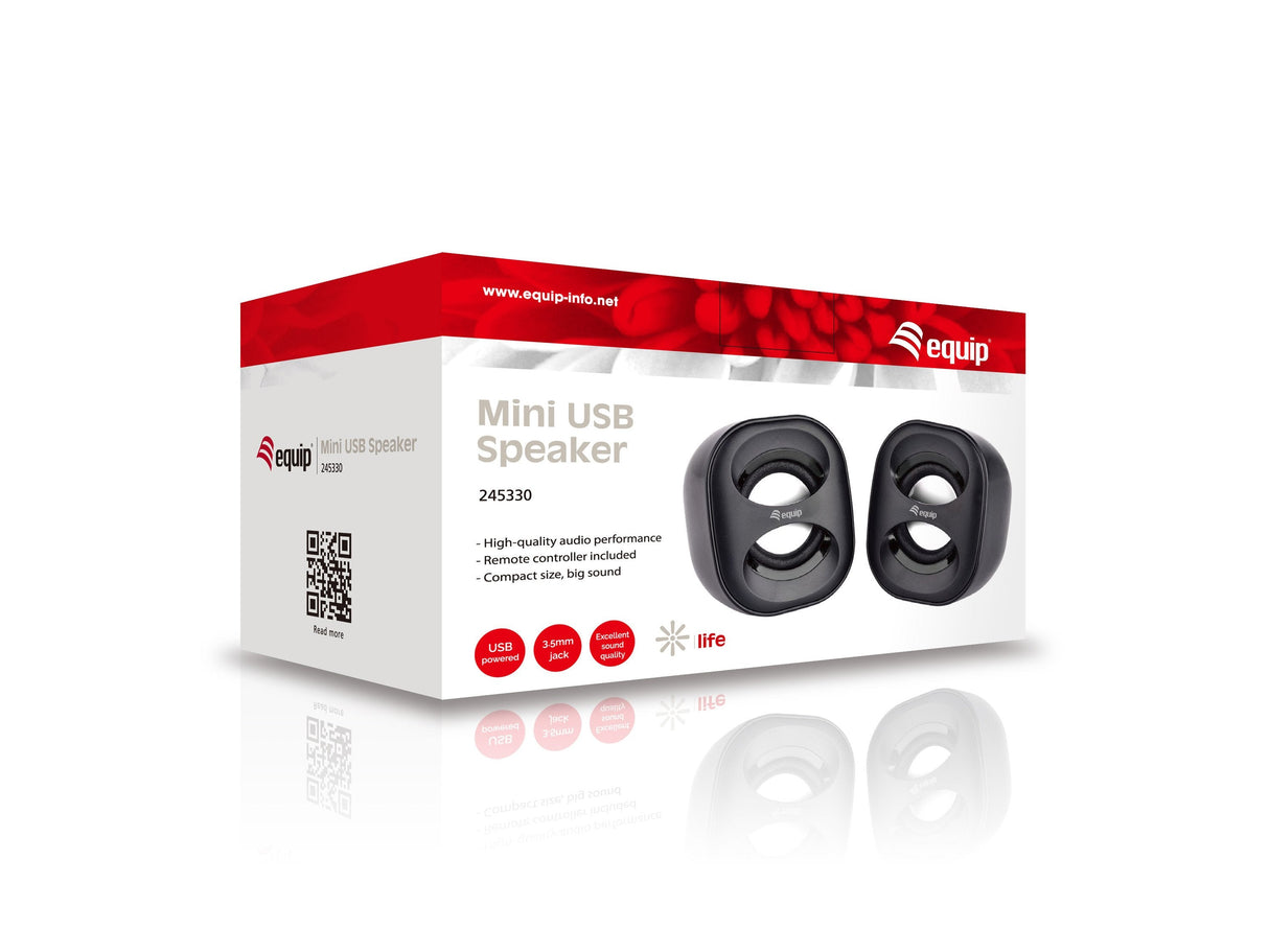 Equip Altavoces 2.0 Life Mini  6w Rms Color Negro Jack 3.5 Alimetancion Usb