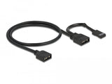 Delock Rgb Anschlusscable 3 Pin Für 5 V Rgb   Argb Led Beleuchtung Mit 2 X 3 Pin Buchse 50 Cm