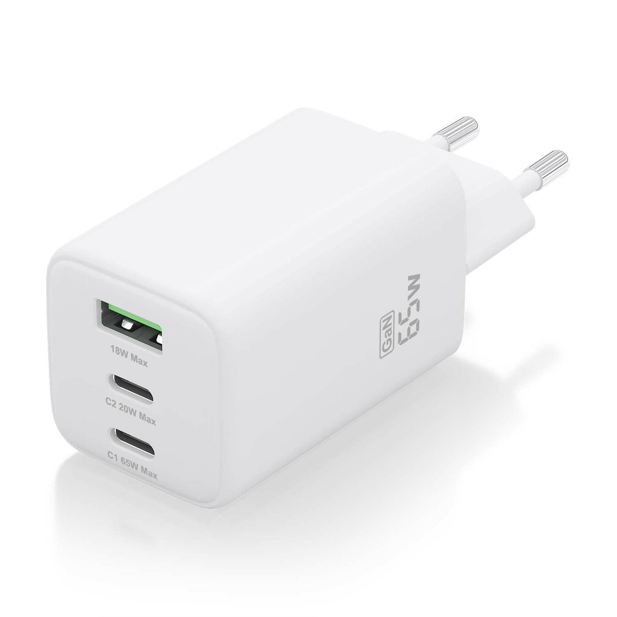 Aisens Cargador Gan 65w, 2xusb-C Pd3.0 Qc4.0, 1xusb-A Qc3.0, Blanco