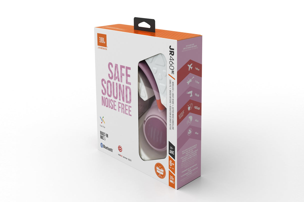 Auriculares Jbl Jr 460nc Rosa Inalámbricos Para Niños