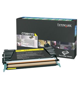 EAN 0734646148818 - Lexmark C736H1YG cartucho de tóner 1 pieza(s) Original Amarillo imagen 1