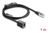 Delock Rj45 Cable Stecker Zu Buchse Mit Schalter Cat.6 F Utp 1 M - Netzwerkschaltung Schwarz
