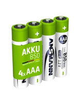 1x4 Ansmann Nimh Battery Micro Aaa Type 850 800 Mah Maxe