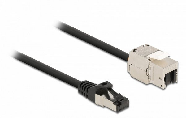 Delock Cable Rj45 Stecker Zu Keystone Modul Rj45 Buchse Cat.6a 1 M Schwarz