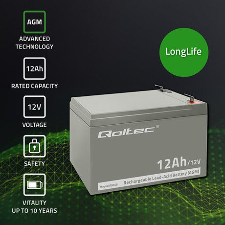 EAN 5901878530499 - Qoltec 53049 batería para sistema ups VRLA AGM 12 V 12 Ah imagen 3