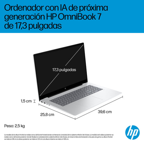 EAN 821844741849 - HP OmniBook 7 Laptop Next Gen AI 17-dc0001nsx Copilot+ PC Intel Core Ultra 5 226V Portátil 43,9 cm (17.3") imagen 6