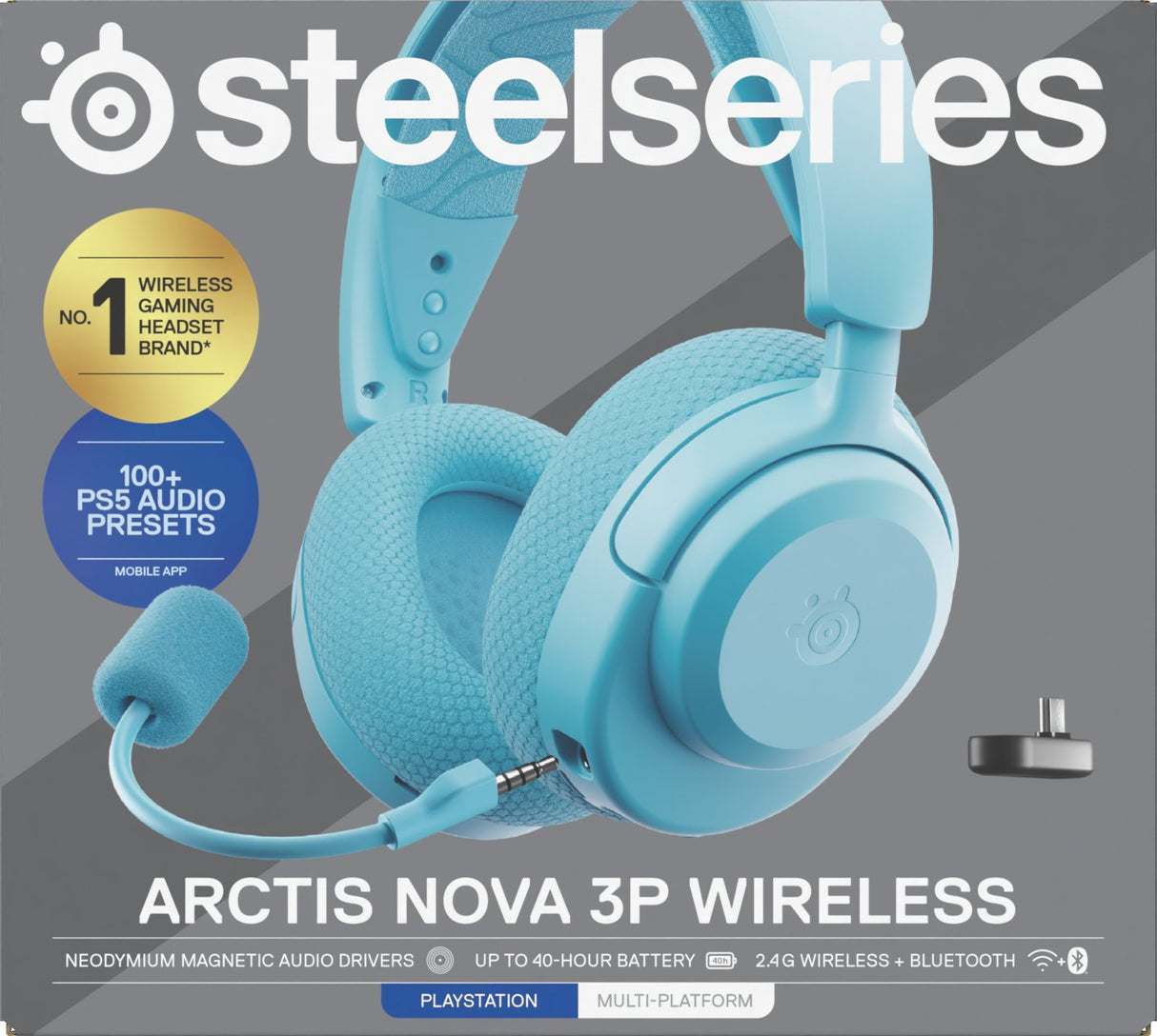 Steelseries Arctis Nova 3p Auriculares Inalámbrico Diadema Música/Uso Diario Bluetooth Color Aguamarina