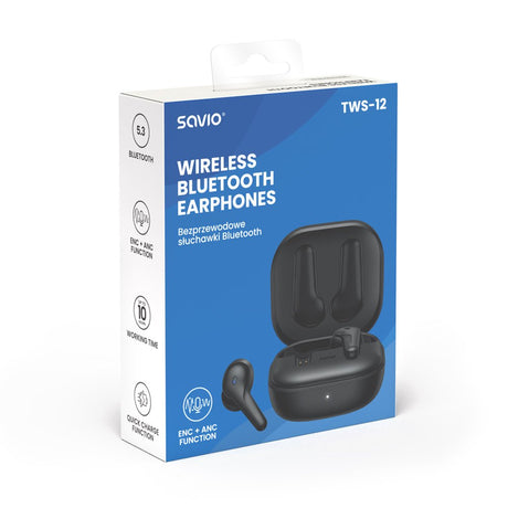 EAN 5901986048114 - Savio TWS-12 auricular y casco Auriculares True Wireless Stereo (TWS) Dentro de oído Llamadas/Música USB  imagen 12