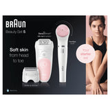 Braun Silk-Épil 5 Wet&Dry 81683688 Depiladora Blanco, Rosa 28 Pinzas