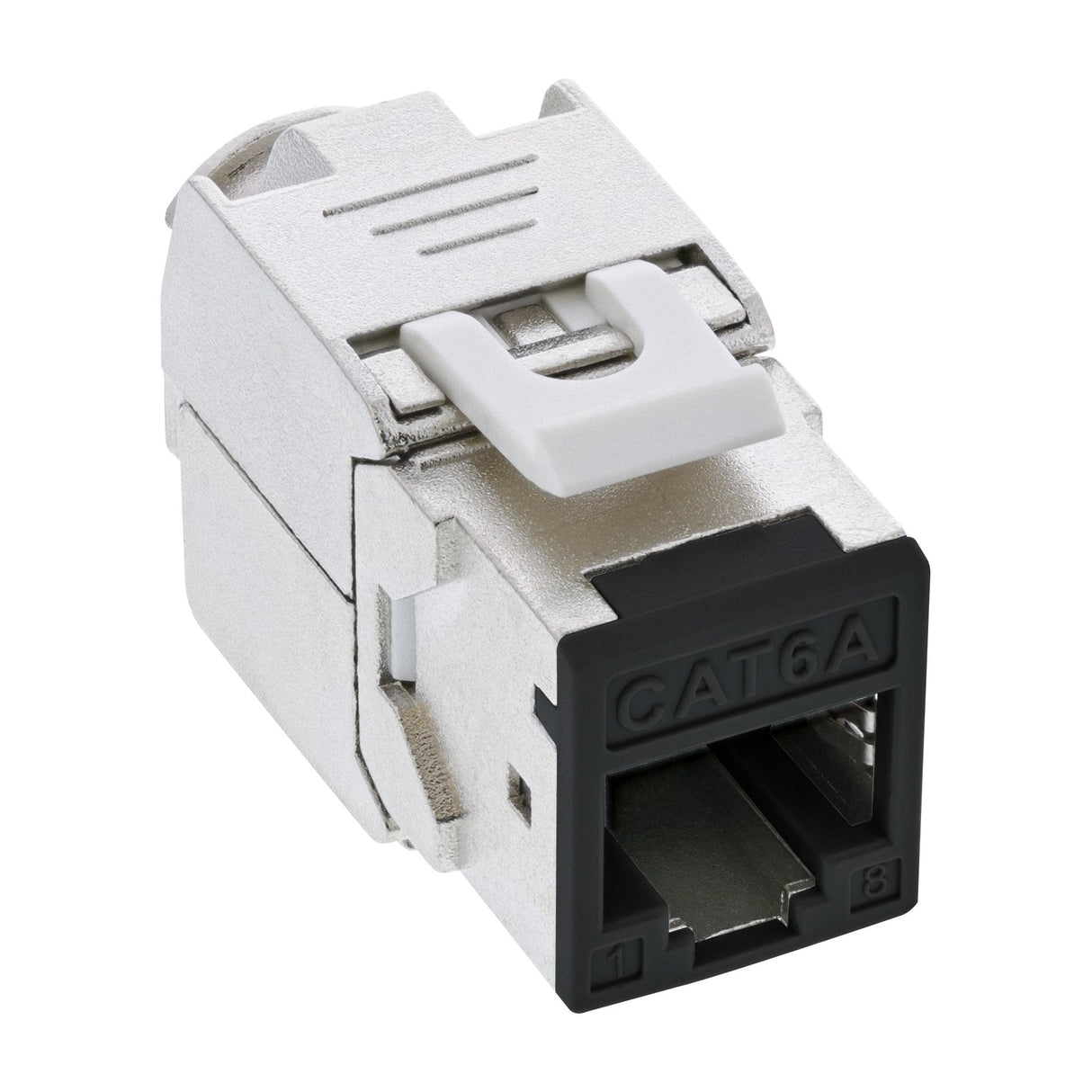 8 Piezas Pack Jack Inline Keystone Rj45, Blindado, Cat.6a, Negro
