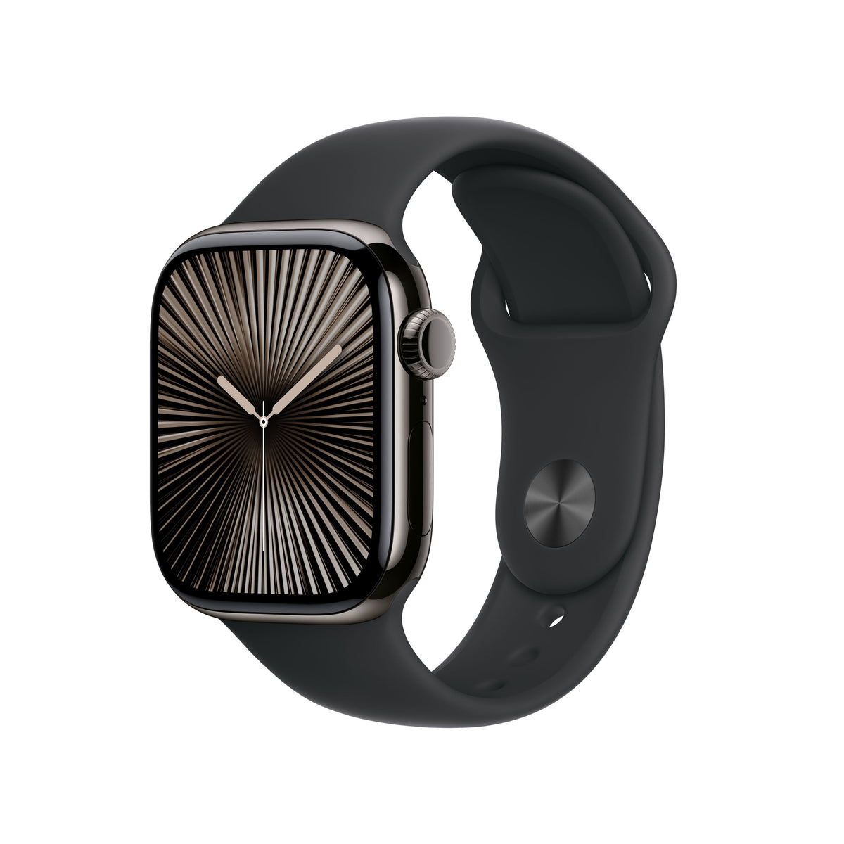 Apple Apple Watch Series 10 Gps + Cellular 42mm Slate Titanium Case With Black Sport Band - M/L