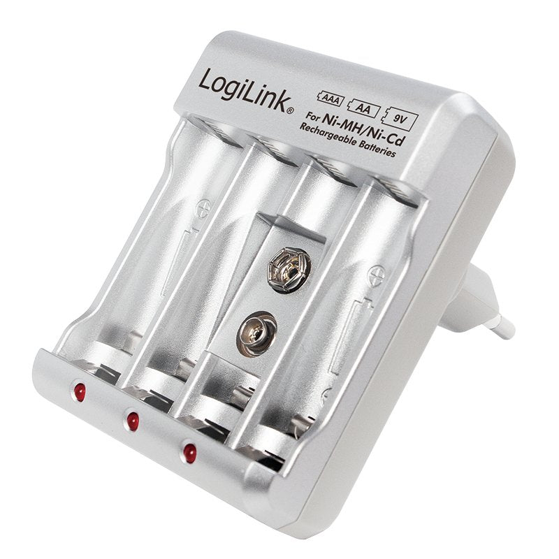 Logilink Pa0168 Cargador De Batería Ni-Mh/Ni-Cd Aa/Aaa/9v