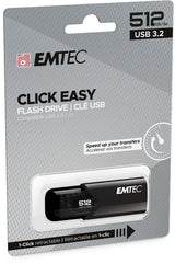 Pen Drive Emtec 512gb B110  Usb 3.2 Click Easy Black