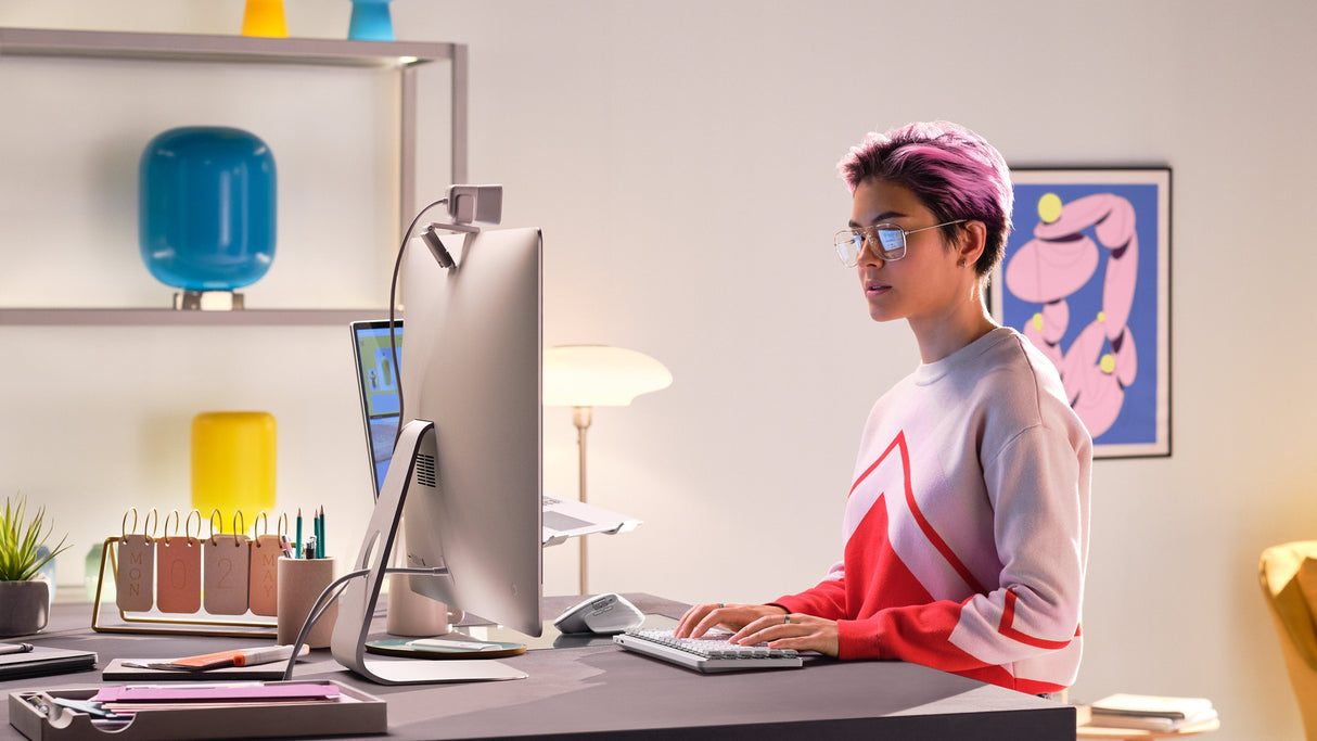 Teclado Ingles Logitech Mx Mini Mechanical For Mac Bluetooth Qwerty Internacional De Ee.Uu. Gris, Blanco