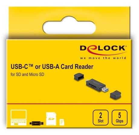 EAN 4043619910205 - DeLOCK 91020 lector de tarjeta USB 3.2 Gen 1 (3.1 Gen 1) Type-A/Type-C Negro imagen 5
