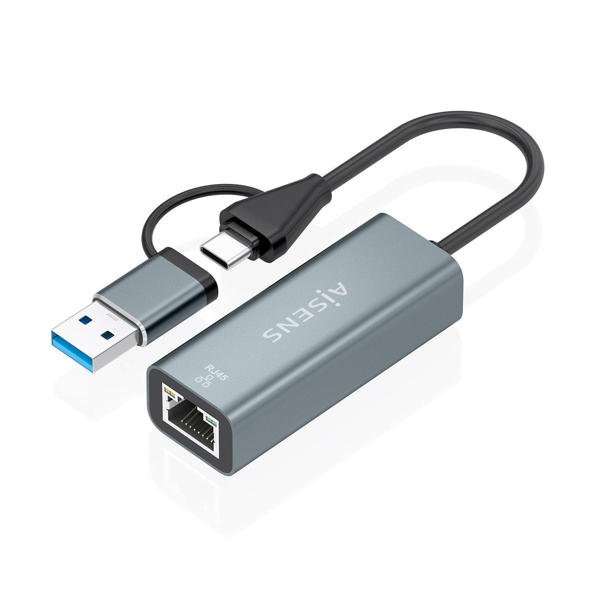 Adaptador Usb + Usb Tipo-C 3.2 Rj45 Aisens A109-1032 1000mbps